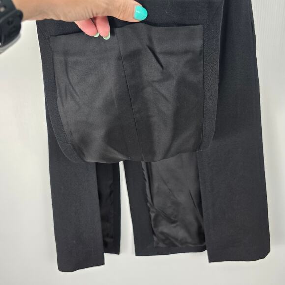 Givenchy Wool Crepe Wrap Midi Skirt Black Gold Turn Lock Hardware Silk 36 NWT - Picture 6 of 14